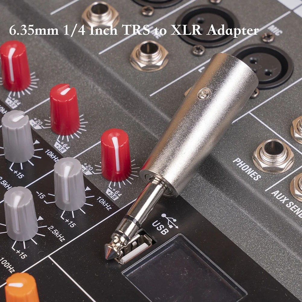 3Pin XLR Plug Male To Male 1/4" 6.35mm Converter Audio Adapter Connector Professional Audio Plug Parts For DJ Amplifiers MIC
3Pin XLR Plug Male To Male 1/4" 6.35mm Converter Audio Adapter Connector Professional Audio Plug Parts For DJ Amplifiers MIC