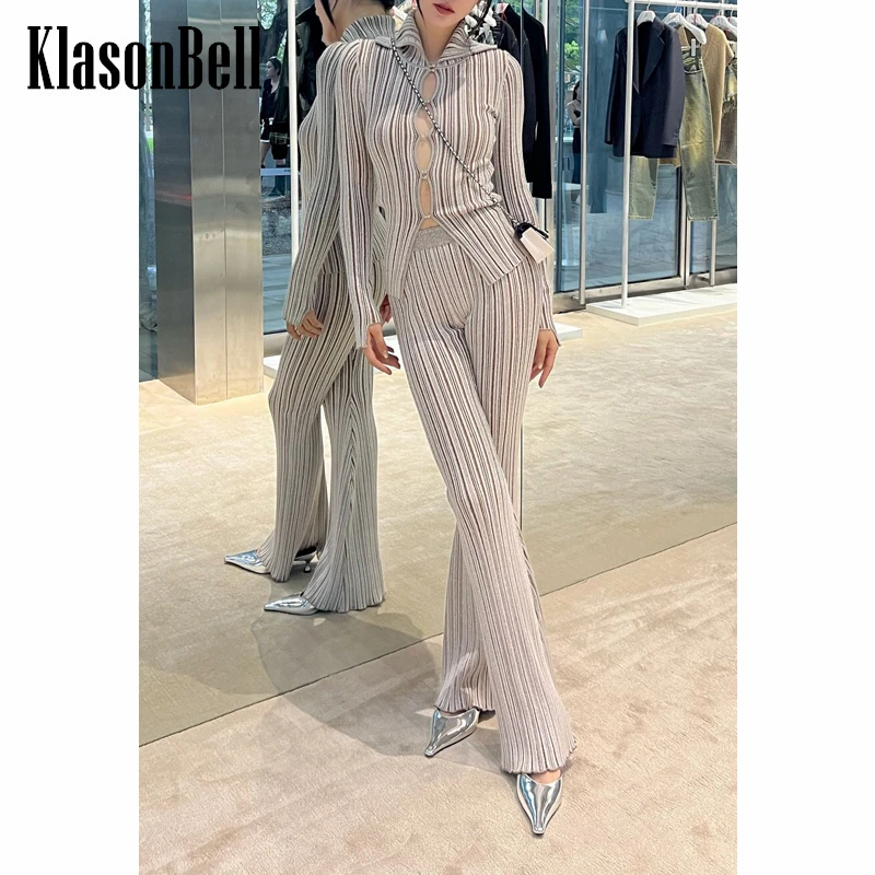 10.4 KlasonBell Fashion Sexy Hollow Out Single Breasted Slim Knitted Cardigan Or Flared Pants Set Women
10.4 KlasonBell Fashion Sexy Hollow Out Single Breasted Slim Knitted Cardigan Or Flared Pants Set Women