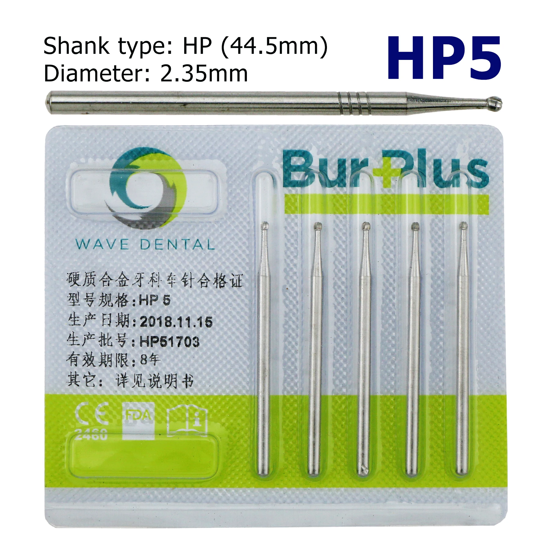 5Pcs WAVE Dental Bur Plus Tungsten Carbide Round Drills Burs HP 5 Head 1.6mm For Low Speed Straight Nose Cone Handpiece 2.35mm
5Pcs WAVE Dental Bur Plus Tungsten Carbide Round Drills Burs HP 5 Head 1.6mm For Low Speed Straight Nose Cone Handpiece 2.35mm