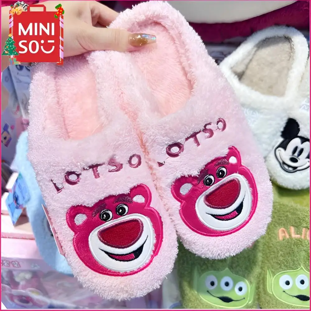 Miniso Lotso Strawberry Bear Plush Slippers Cartoon Mickey Mouse Stitch Alien Winter Warm Cotton Slippers Cute Girl Home Shoes
Miniso Lotso Strawberry Bear Plush Slippers Cartoon Mickey Mouse Stitch Alien Winter Warm Cotton Slippers Cute Girl Home Shoes