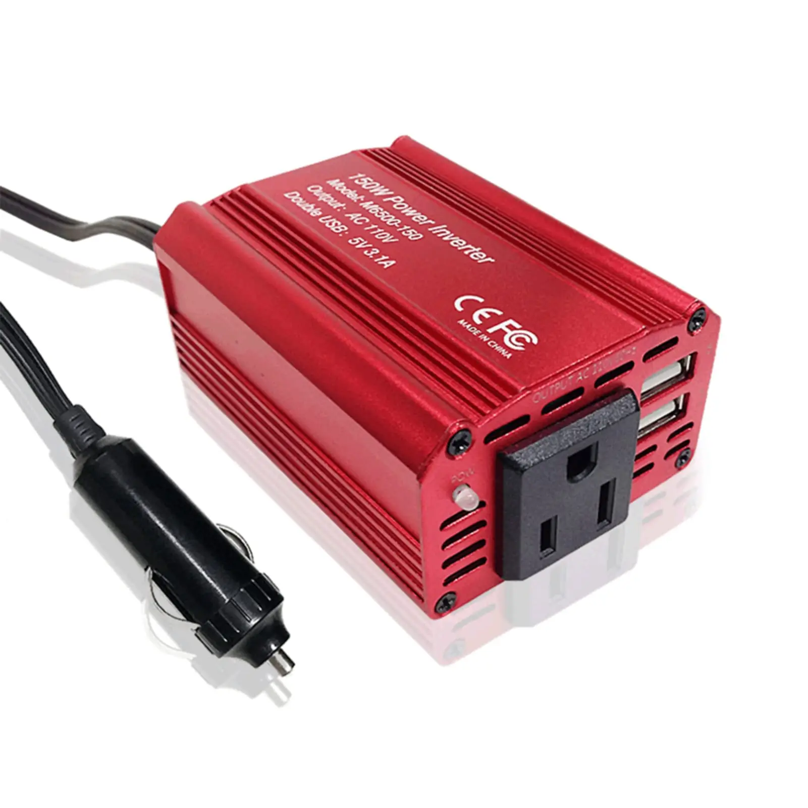 

Car Inverters 150W Car Auto Power Inverter DC 12V to AC 220V/110V with 2USB Ports 3.1A Charger Splitter Car Accessories