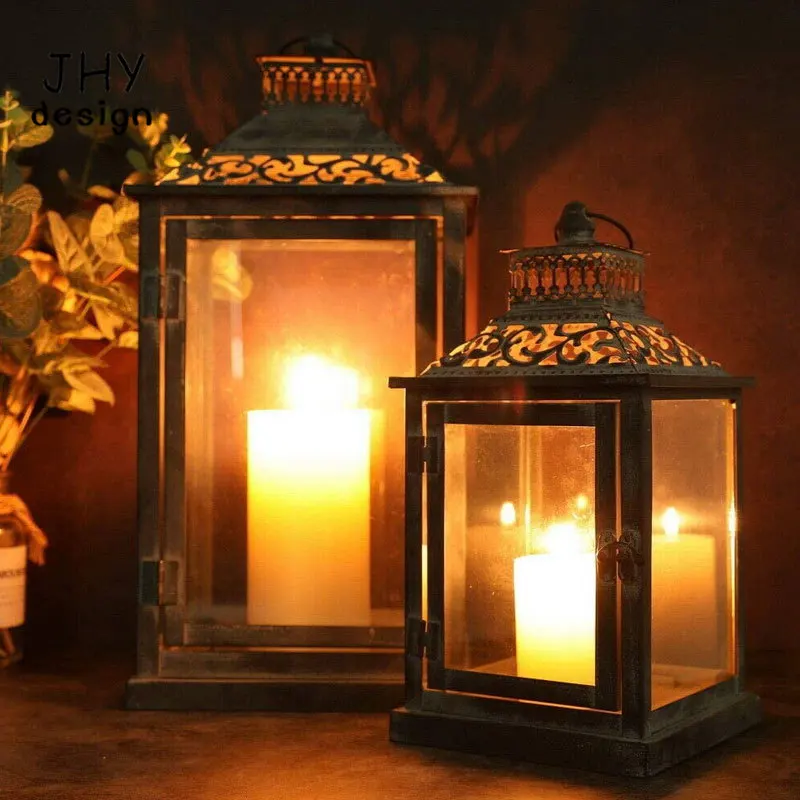 Wrought Iron Candle Holder Glass Retro Black Garden Floor Large Outdoor Lantern Candlestick Wedding Candle Holders
Wrought Iron Candle Holder Glass Retro Black Garden Floor Large Outdoor Lantern Candlestick Wedding Candle Holders