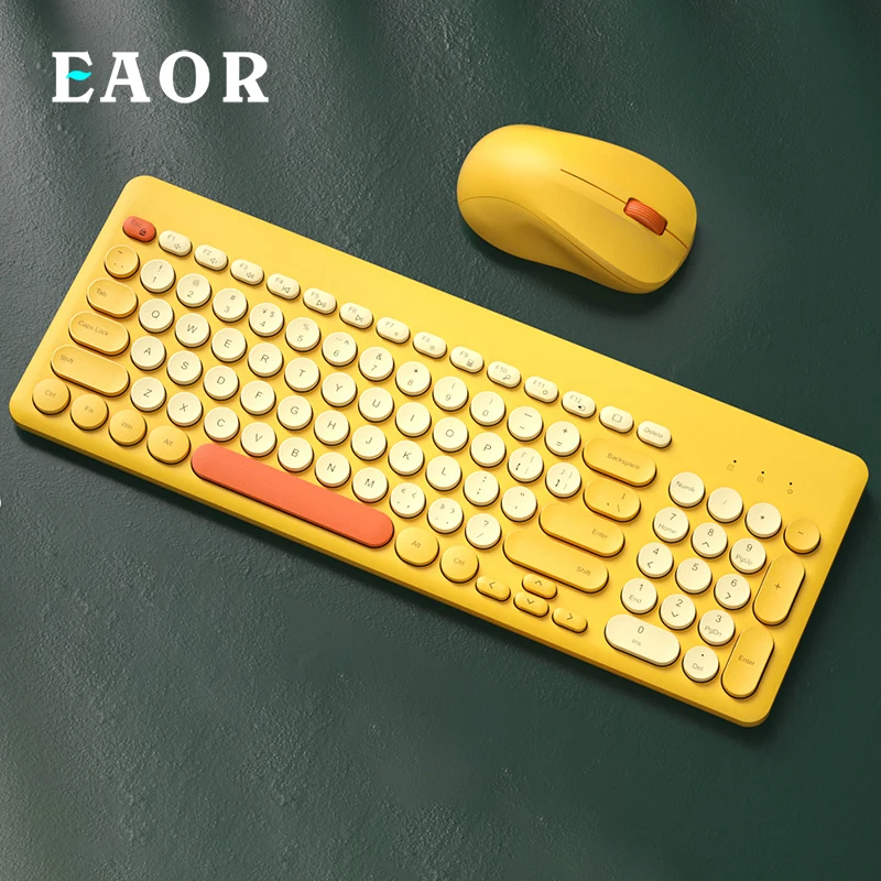 EAOR 2.4G Wireless Keyboard and Mouse Combos Portable Silent Round Keycap Gaming Keyboard for Laptop Desktop Computer PC Gamer
EAOR 2.4G Wireless Keyboard and Mouse Combos Portable Silent Round Keycap Gaming Keyboard for Laptop Desktop Computer PC Gamer