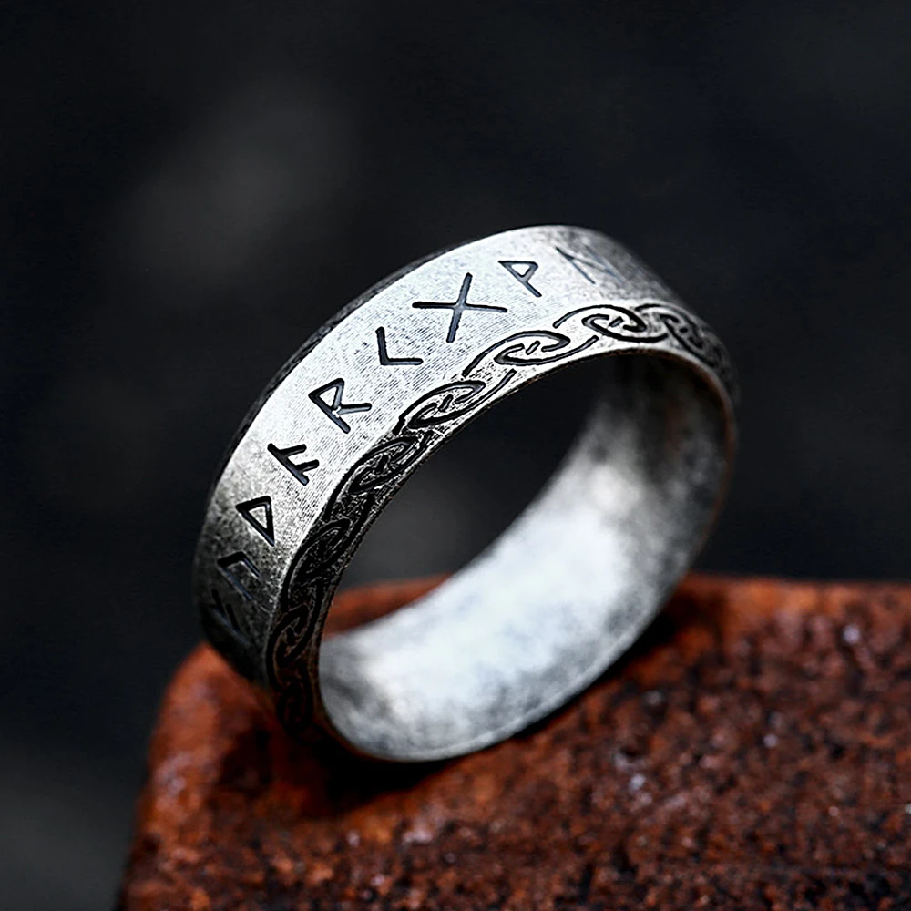 Vintage Viking Rune Ring For Men Women 316L Stainless Steel Odin Nordic Amulet Rings Street Biker Simple Jewelry Gift Wholesale
Vintage Viking Rune Ring For Men Women 316L Stainless Steel Odin Nordic Amulet Rings Street Biker Simple Jewelry Gift Wholesale