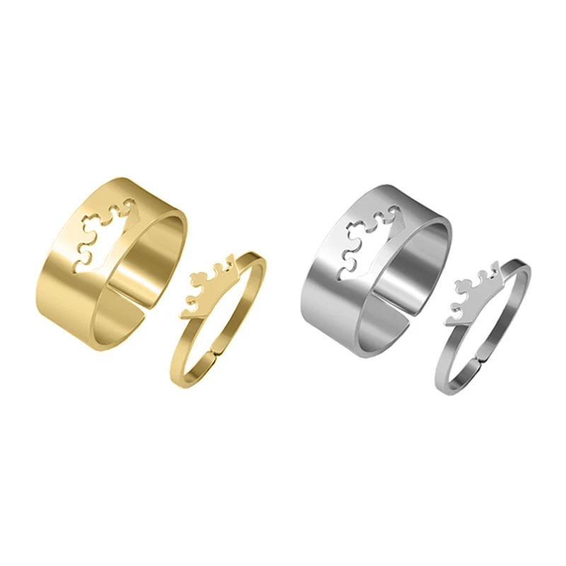 Vintage Metal Open Crown Couple Rings for Women Men Gold And Silver Color Two Pieces Couple Rings Punk Jewelry Sets
Vintage Metal Open Crown Couple Rings for Women Men Gold And Silver Color Two Pieces Couple Rings Punk Jewelry Sets