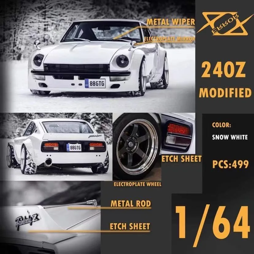 Модель автомобиля Fairlady 240Z 404 с погрешностью 1/64, ограниченная серия автомобилей из смолы, 499-белый
Модель автомобиля Fairlady 240Z 404 с погрешностью 1/64, ограниченная серия автомобилей из смолы, 499-белый