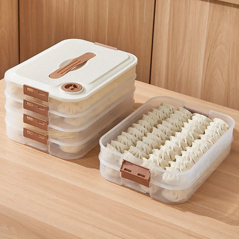 

Kitchen Organizer Dumpling Box Food Storage Container Refrigerator Keep Fresh Storage Box Multi-Layer Transparent Dumpling Box