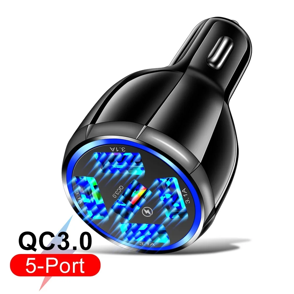3.1A USB Car Charger 5 Ports QC 3.0 Type C Charger For iPhone Huawei Xiaomi Mobile Phone Fast Charging Car Charger
3.1A USB Car Charger 5 Ports QC 3.0 Type C Charger For iPhone Huawei Xiaomi Mobile Phone Fast Charging Car Charger