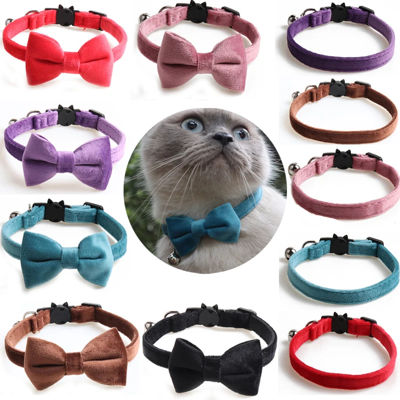 Velvet Cat Collar Bowknot Adjustable Safety Buckle Gatos Bow Tie Cat Accessories Collar For Cats With Bell 12 Colors
Velvet Cat Collar Bowknot Adjustable Safety Buckle Gatos Bow Tie Cat Accessories Collar For Cats With Bell 12 Colors