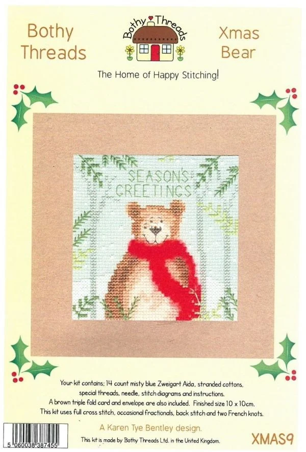 

birthday threads xmas3 Christmas Bear 20-20 Cross Stitch Kit Packages Counted Cross-Stitching Kits Cross stich unPainting Set