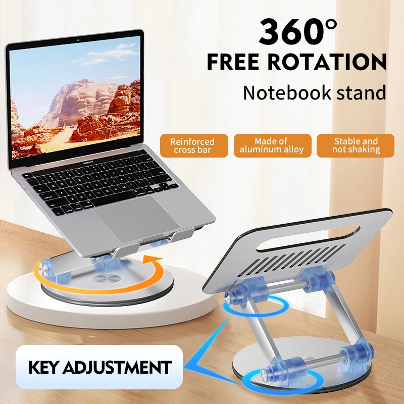 

DT0012 Laptop Stand 360° Rotatable Notebook Holder Liftable Aluminum Alloy Stand Compatible with 9.7-17 Inch Laptop Bracket