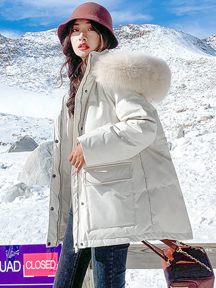 KBAT 2023 Winter Women Big Fur Collar Parkas Jackets Fashion Hooded Thicken Warm Cotton Padded Coat Winter Outwear Jacket Parkas
KBAT 2023 Winter Women Big Fur Collar Parkas Jackets Fashion Hooded Thicken Warm Cotton Padded Coat Winter Outwear Jacket Parkas