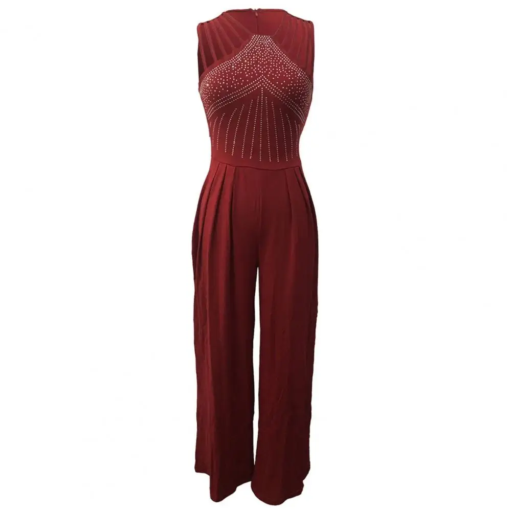 Ladies Jumpsuit Elegant Women's Prom Jumpsuit Sleeveless Wide Leg Decor High Waist Solid Color Back Zipper for Parties Solid
Ladies Jumpsuit Elegant Women's Prom Jumpsuit Sleeveless Wide Leg Decor High Waist Solid Color Back Zipper for Parties Solid