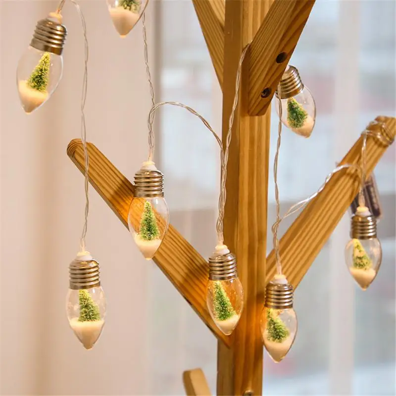 

Light Bulb With Snow Wishing Bottle Christmas Tree String Lights Copper Wire Holiday Decorat Home New Year Decoration 2022