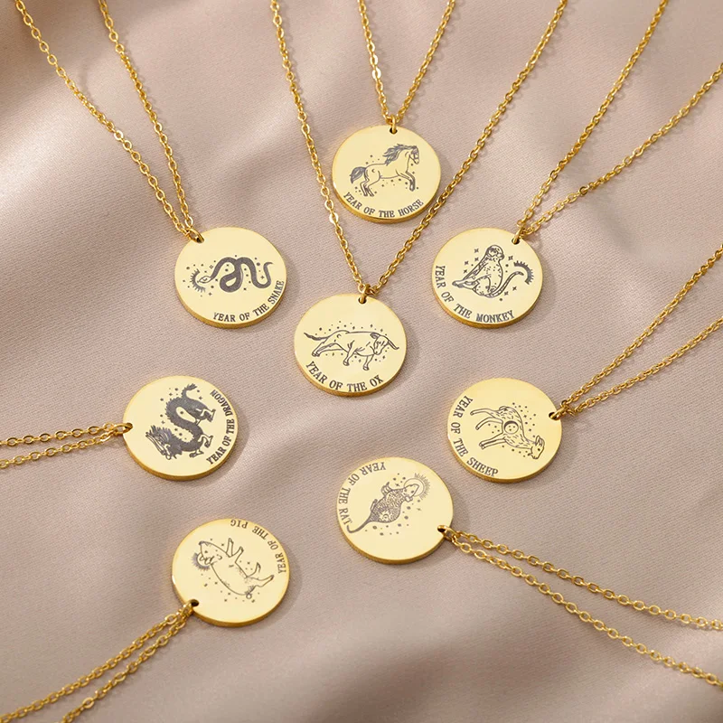 Stainless Steel Zodiac Pendant Necklaces For Women Men Animal Snake Dragon Female Necklace Gothic Punk Birthday Jewelry BFF
Stainless Steel Zodiac Pendant Necklaces For Women Men Animal Snake Dragon Female Necklace Gothic Punk Birthday Jewelry BFF