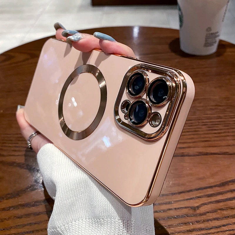 For Magsafe Magnetic Wireless Charging Lens Protector Case For iPhone 13 12 11 Pro Max Luxury Plating Silicone Shockproof Cover
For Magsafe Magnetic Wireless Charging Lens Protector Case For iPhone 13 12 11 Pro Max Luxury Plating Silicone Shockproof Cover