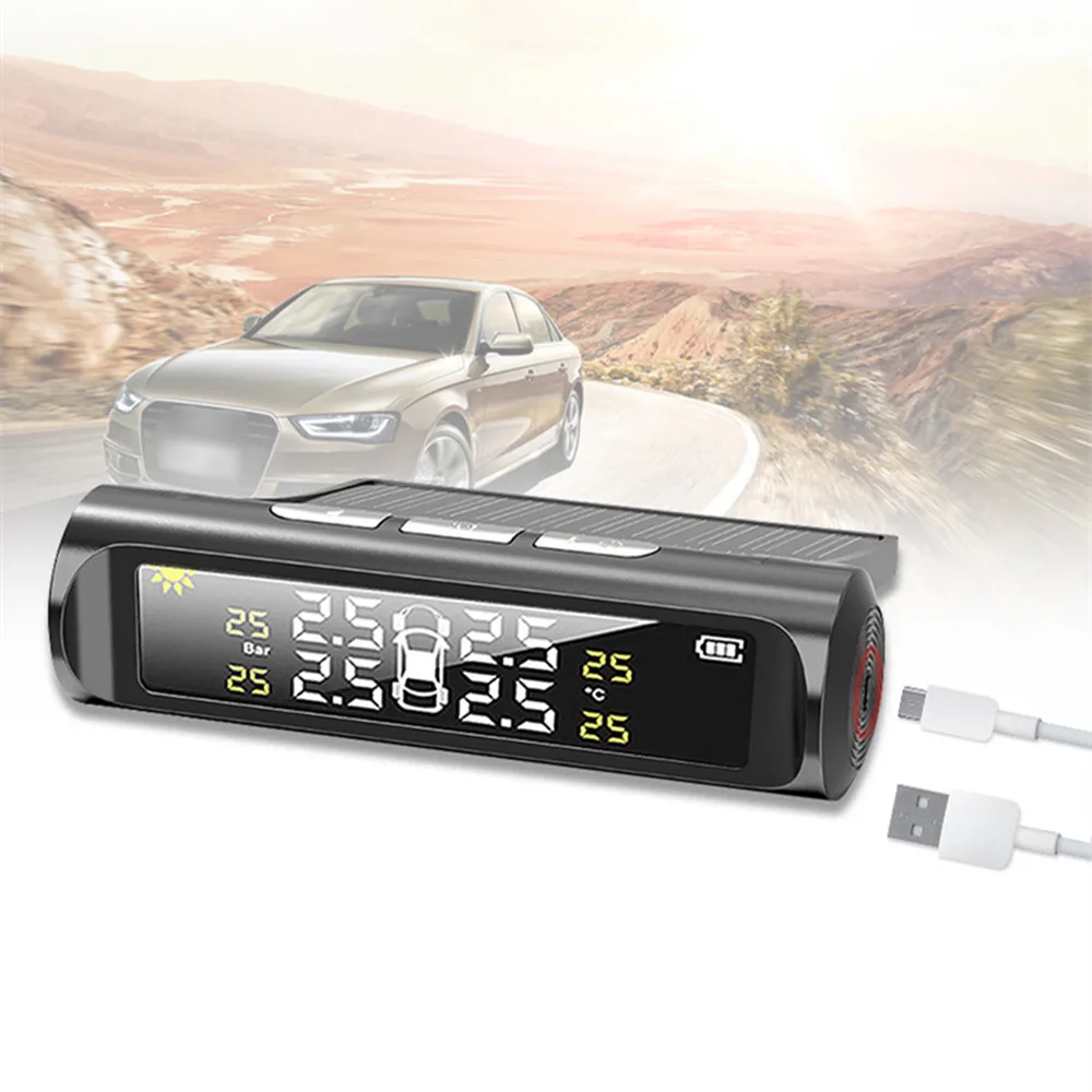 Smart Car TPMS Tire Pressure Monitoring System Solar Power Digital TMPS LCD Display USB Auto Security Alarm Tire Pressure Sensor
Smart Car TPMS Tire Pressure Monitoring System Solar Power Digital TMPS LCD Display USB Auto Security Alarm Tire Pressure Sensor