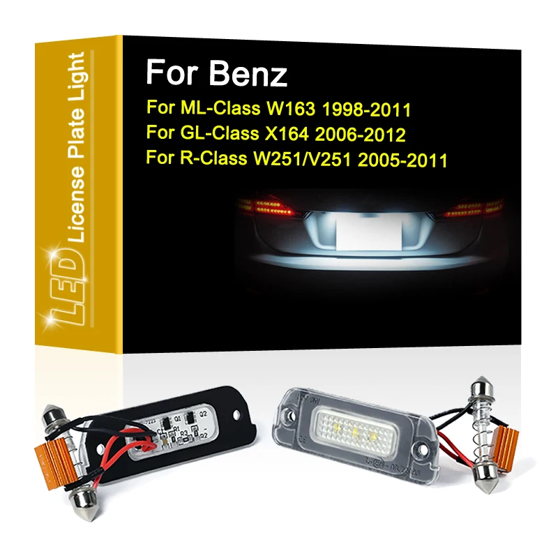 12V LED Number Plate Lamp For Benz ML-Class W163 98-11 GL-Class X164 06-12 R-Class W251/V251 05-11 White License Plate Light
12V LED Number Plate Lamp For Benz ML-Class W163 98-11 GL-Class X164 06-12 R-Class W251/V251 05-11 White License Plate Light