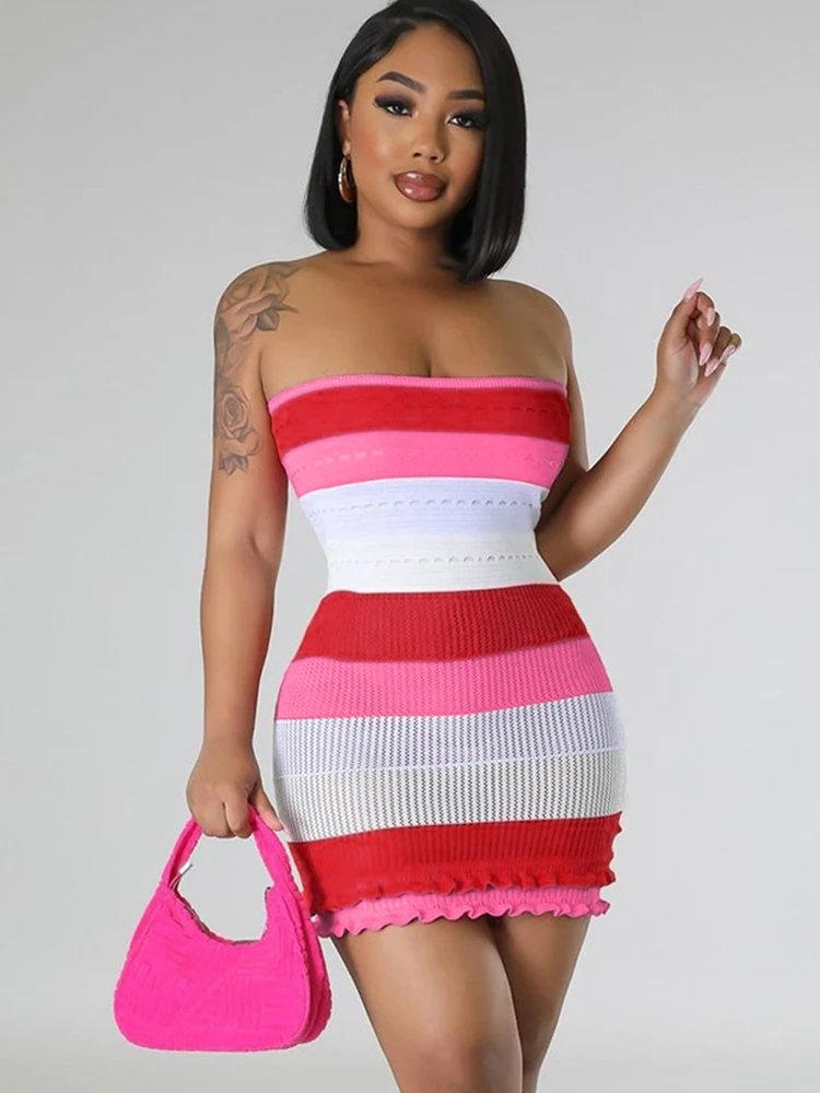 Fashion Sexy Knitting Backless Women Mini Dresses Streetwear Regular Casual Strapless Vestidos Slim Sheath Party Robes Female
Fashion Sexy Knitting Backless Women Mini Dresses Streetwear Regular Casual Strapless Vestidos Slim Sheath Party Robes Female