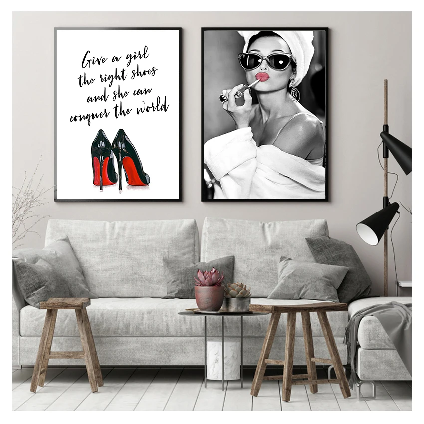 Modern Posters Prints Canvas Painting Wall Art High Helels Picture For Bedroom Home Decor Classic Audrey Hepburn Potrait Make Up
Modern Posters Prints Canvas Painting Wall Art High Helels Picture For Bedroom Home Decor Classic Audrey Hepburn Potrait Make Up