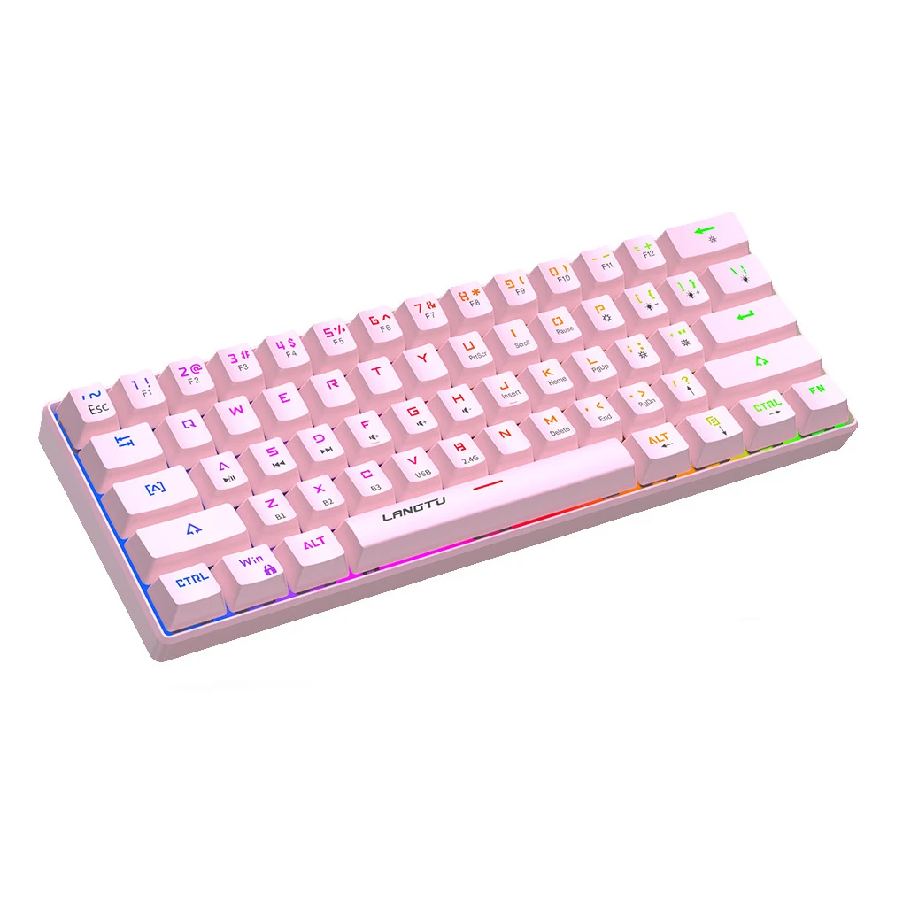 Wireless 61-Key Mechanical Keyboard Gaming Bluetooth-compatible Keypad Programmable Computer Supplies with Receiver Pink
Wireless 61-Key Mechanical Keyboard Gaming Bluetooth-compatible Keypad Programmable Computer Supplies with Receiver Pink