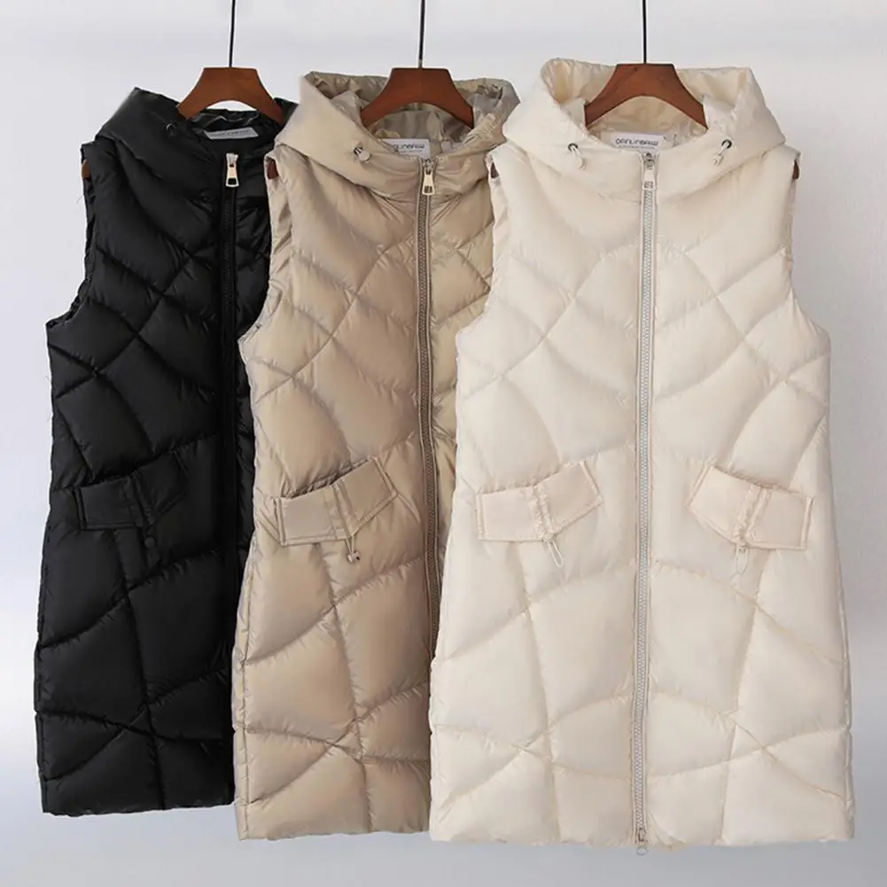 Winter Women Vest Stand Collar Mid Length Sleeveless Hooded Slim Fit Keep Warm Padded Jacket Winter Cotton Coat
Winter Women Vest Stand Collar Mid Length Sleeveless Hooded Slim Fit Keep Warm Padded Jacket Winter Cotton Coat