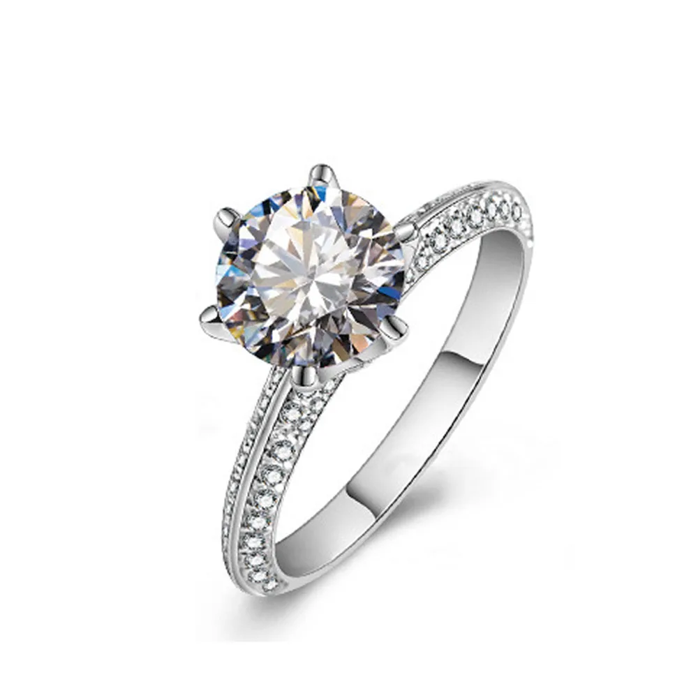 

HOYON S925 Серебряное кольцо Имитация натурального моиссанита 2 карата бриллиантовое женское кольцо свадебное кольцо с бриллиантом Anillo ювелирное изделие подарок