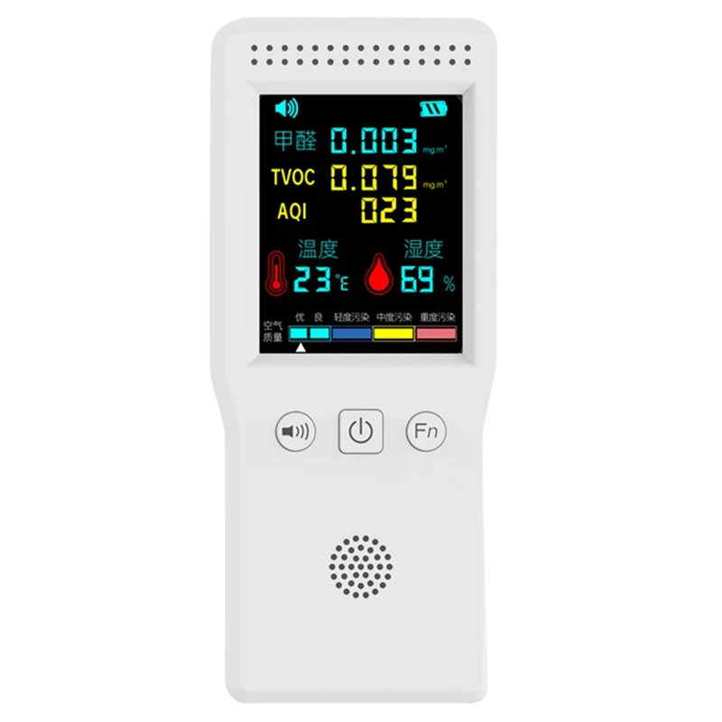 9 In 1 Temperature Humidity Co2 Meters Air Quality Detector PM2.5 PM10 HCHO TVOC CO2 With Backlight LCD Color Display
9 In 1 Temperature Humidity Co2 Meters Air Quality Detector PM2.5 PM10 HCHO TVOC CO2 With Backlight LCD Color Display