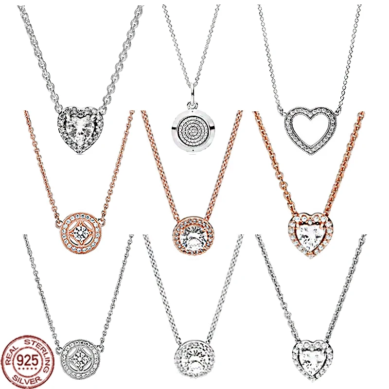 Exquisite Heart shaped Pendant Necklace 925 Sterling Silver Round Pendant Necklace fits DIY Jewelry Gifts to Friends 
Exquisite Heart shaped Pendant Necklace 925 Sterling Silver Round Pendant Necklace fits DIY Jewelry Gifts to Friends