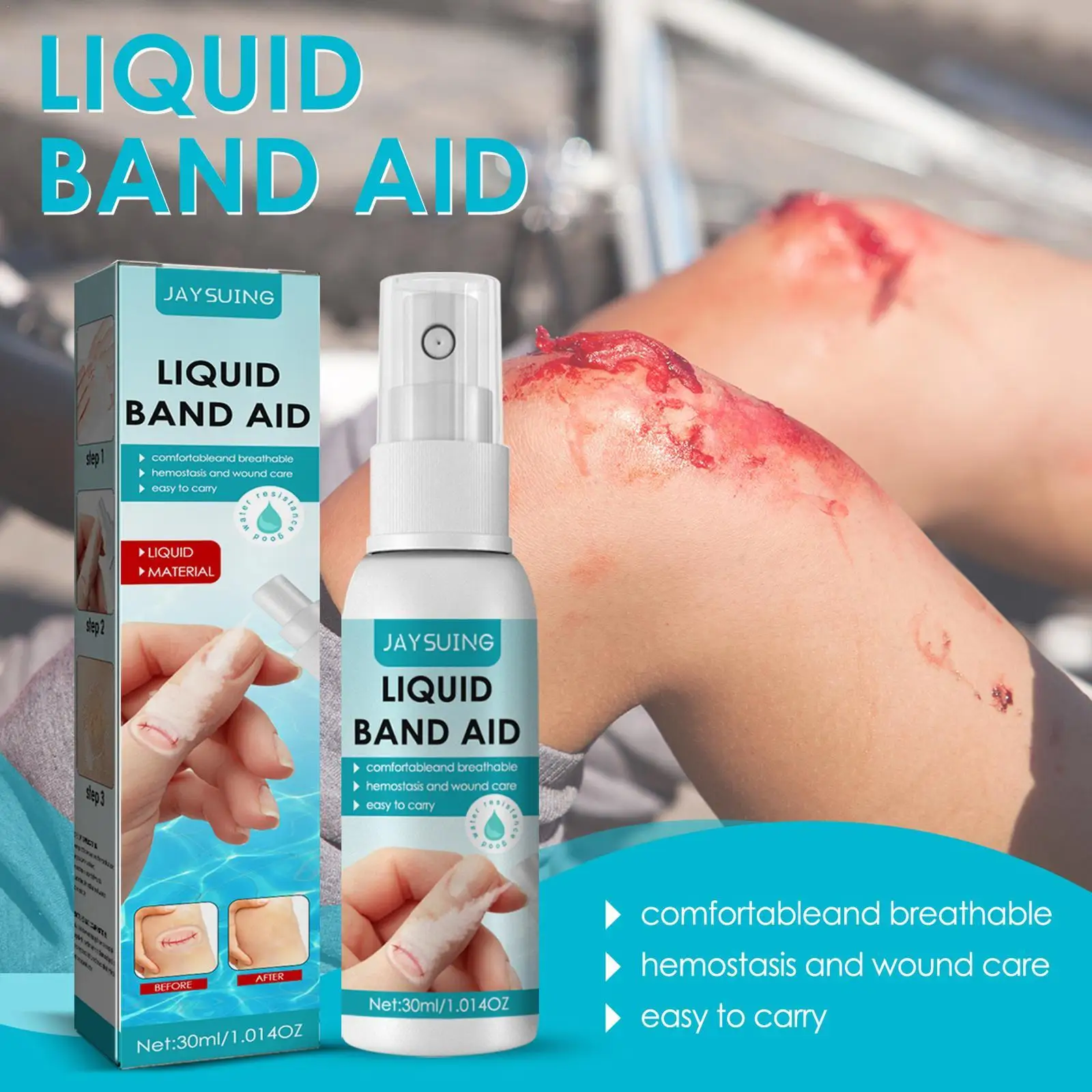 Liquid Bandage Breathable Waterproof Wound Healing Gel Wound Patch Liquid Band-Aid Spray Disinfecting Wound Hemostatic Adhesive
Liquid Bandage Breathable Waterproof Wound Healing Gel Wound Patch Liquid Band-Aid Spray Disinfecting Wound Hemostatic Adhesive