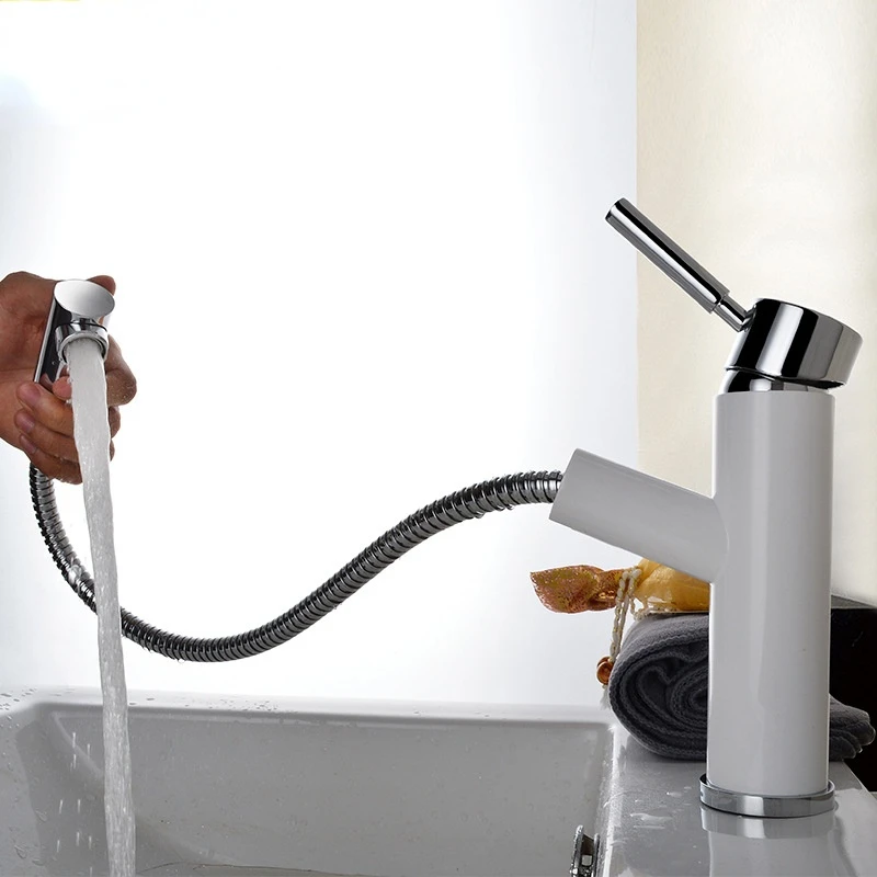 Copper baked white paint cold and hot drawing washbasin faucet high washbasin faucet low washbasin faucet
Copper baked white paint cold and hot drawing washbasin faucet high washbasin faucet low washbasin faucet