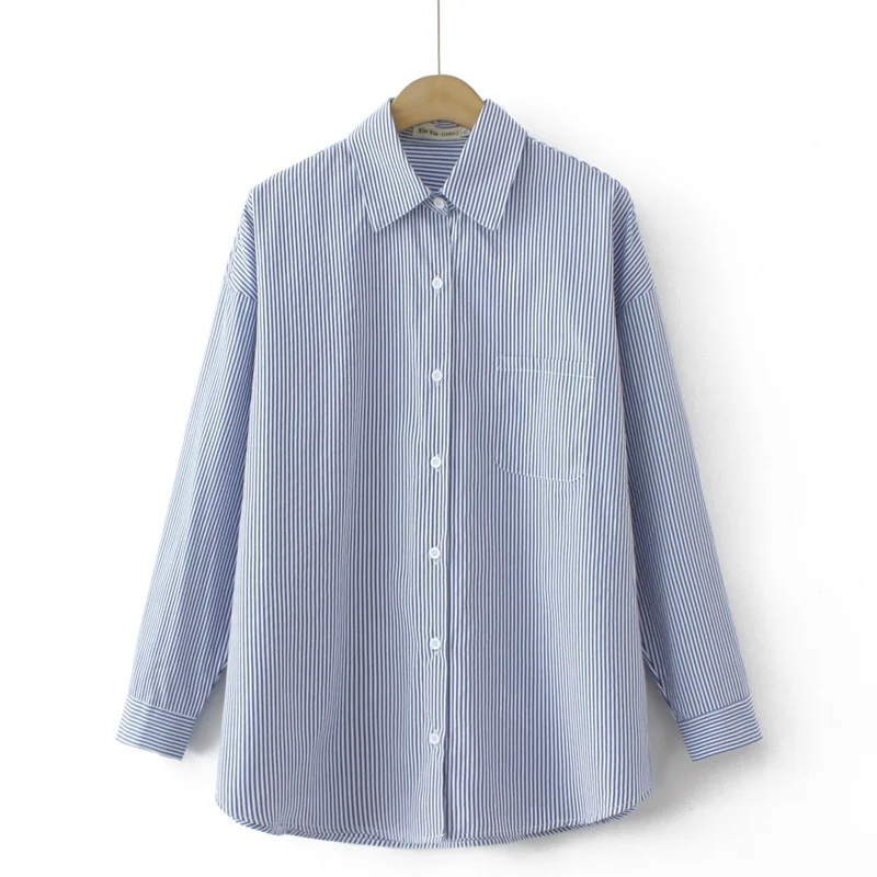 Plus Size Women's Turn Down Collar Striped Black Blue Blouses Long Sleeved Casual Button Up Spring Autumn Tops
Plus Size Women's Turn Down Collar Striped Black Blue Blouses Long Sleeved Casual Button Up Spring Autumn Tops