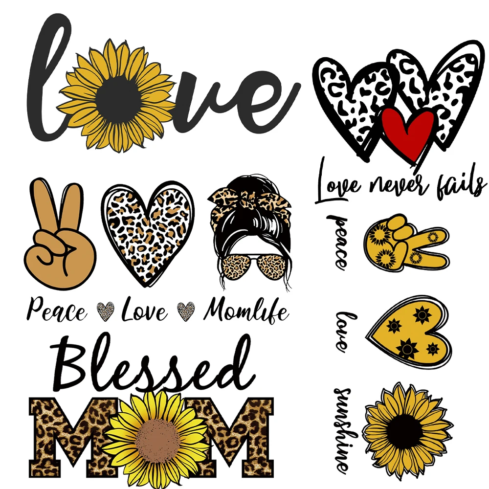 Fashion Clothes Printing Leopard Print Heat Transfer Sunflower Iron On Transfers T Shirt Thermo Stickers Clothing Patch Love
Fashion Clothes Printing Leopard Print Heat Transfer Sunflower Iron On Transfers T Shirt Thermo Stickers Clothing Patch Love
