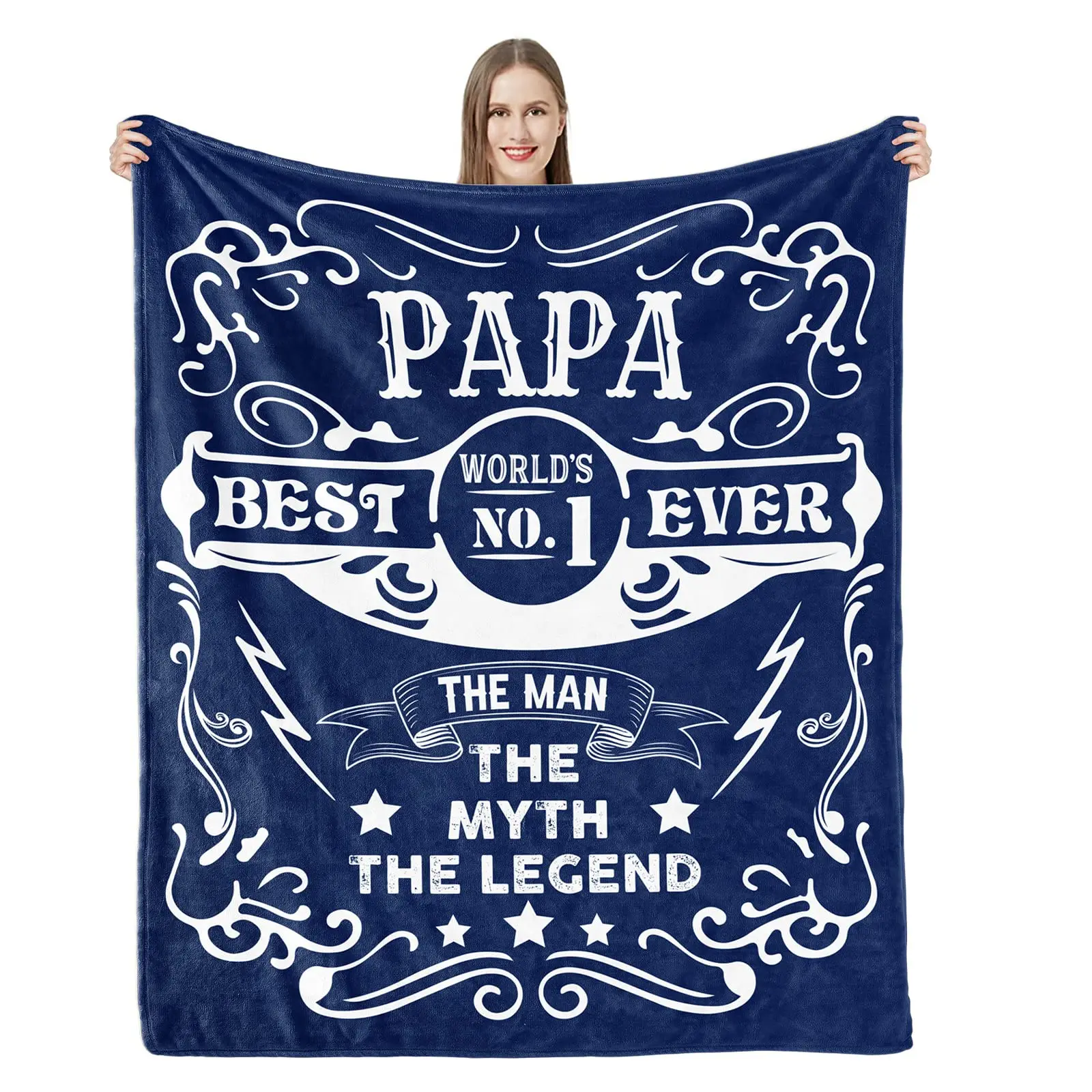 

Dad Blanket The Best Dad Throw Blanket Soft Warm for Father Daddy Papa Pappy Grandpa Men Gift for Fathers Day Birthday Christmas