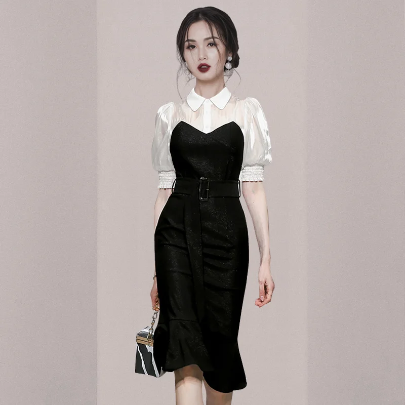 Hip Wrap Slim Fit Women's Party Sexy Dresses Summer High Street Splicing Retro High Waist Ruffles Female Korean Style Clothing
Hip Wrap Slim Fit Women's Party Sexy Dresses Summer High Street Splicing Retro High Waist Ruffles Female Korean Style Clothing
