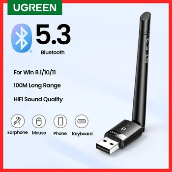 UGREEN Bluetooth Adapter USB Bluetooth 5.3 for PC 100M Dongle Wireless Mouse Keyboard Music Audio Receiver USB Transmitter