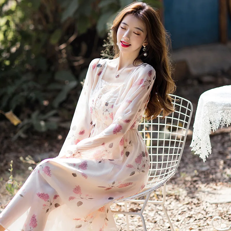 Summer Woman Pink Print Dresses Cottagecore Clothes Female Sweet Chiffon Printed Mid-length Bohemian Pastoral Dress
Summer Woman Pink Print Dresses Cottagecore Clothes Female Sweet Chiffon Printed Mid-length Bohemian Pastoral Dress
