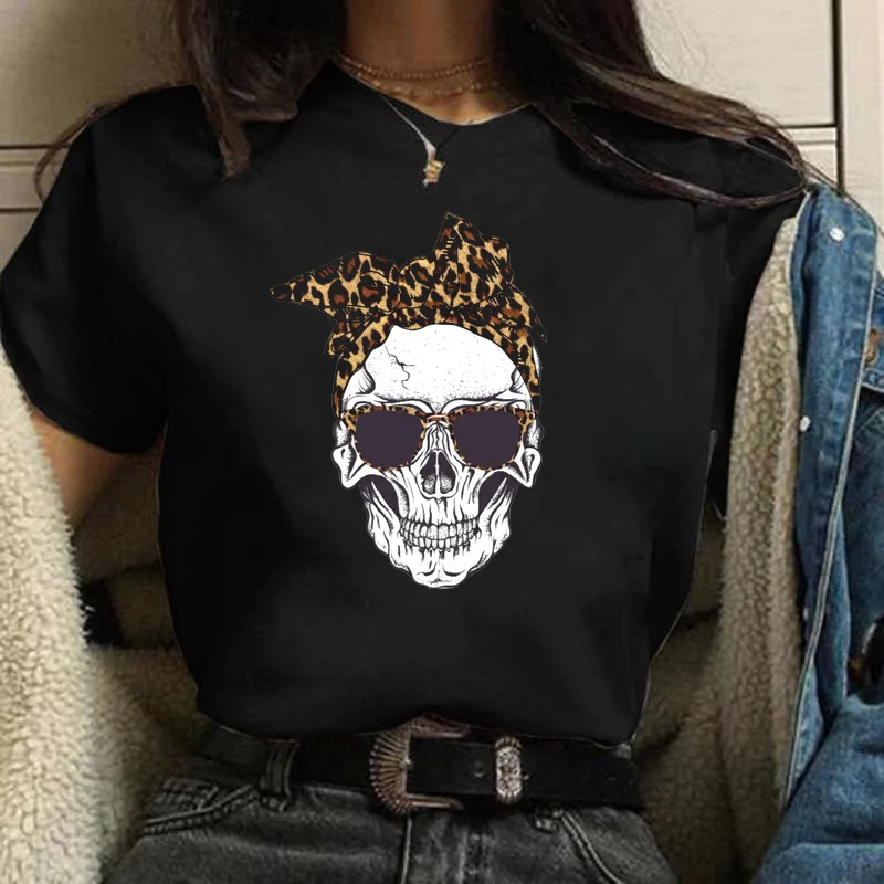 Leopard Skull with Sunflower Print Women T Shirts SummerShort Sleeve O Neck Women Black Tshirts Female Fashion Tops Tees Shirts
Leopard Skull with Sunflower Print Women T Shirts SummerShort Sleeve O Neck Women Black Tshirts Female Fashion Tops Tees Shirts