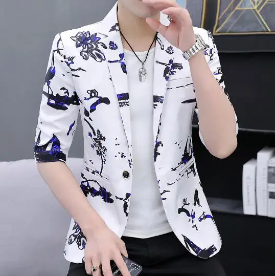 New Style Men's Blazer Slim Fit Suits Men Short Sleeve Casual Print Flowers Suit Jacket ABB166
New Style Men's Blazer Slim Fit Suits Men Short Sleeve Casual Print Flowers Suit Jacket ABB166
