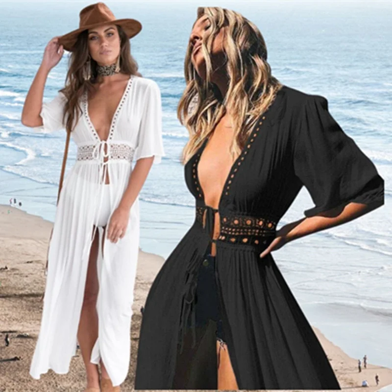 Beach fashion Long Maxi Dress Women Beach Cover Up Outing Tunic Pareo White V Neck Dresses Robe Swimsuit 2022 New Beachwear
Beach fashion Long Maxi Dress Women Beach Cover Up Outing Tunic Pareo White V Neck Dresses Robe Swimsuit 2022 New Beachwear