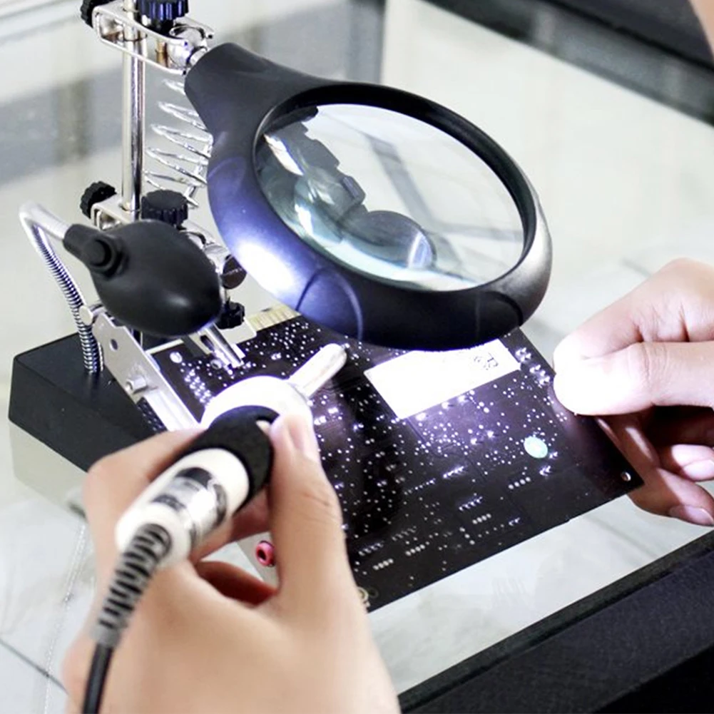 360 Rotary LED Magnifying Glass Welding Soldering Iron Stand Len Magnifier Tool Multifunction Optical Instruments
360 Rotary LED Magnifying Glass Welding Soldering Iron Stand Len Magnifier Tool Multifunction Optical Instruments
