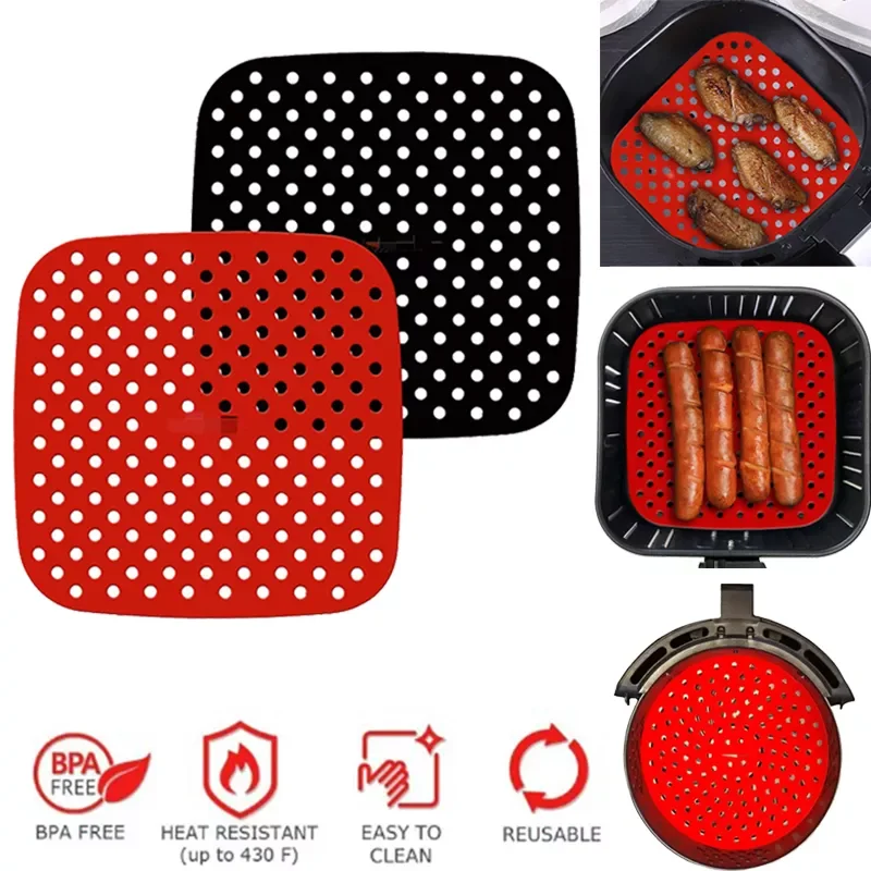 Reusable Air Fryer Liners Baking Mat Round Square Non-Stick Oil Mats Food Grade Silicone Basket Mats Kitchen Cooking Bakeware
Reusable Air Fryer Liners Baking Mat Round Square Non-Stick Oil Mats Food Grade Silicone Basket Mats Kitchen Cooking Bakeware