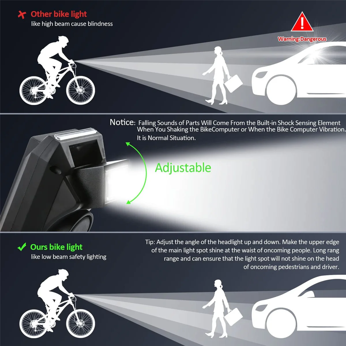 4 in 1 Bike Headlight with LCD Display Speedometer and Horn USB Rechargeable Bicycle Computer for Outdoor Cycling-B
4 in 1 Bike Headlight with LCD Display Speedometer and Horn USB Rechargeable Bicycle Computer for Outdoor Cycling-B