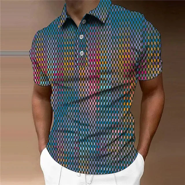 Men's Collar Polo Shirt Golf Shirt Geometry Turndown 3D Print Outdoor Street Short Sleeves Button-Down Print Clothing
Men's Collar Polo Shirt Golf Shirt Geometry Turndown 3D Print Outdoor Street Short Sleeves Button-Down Print Clothing