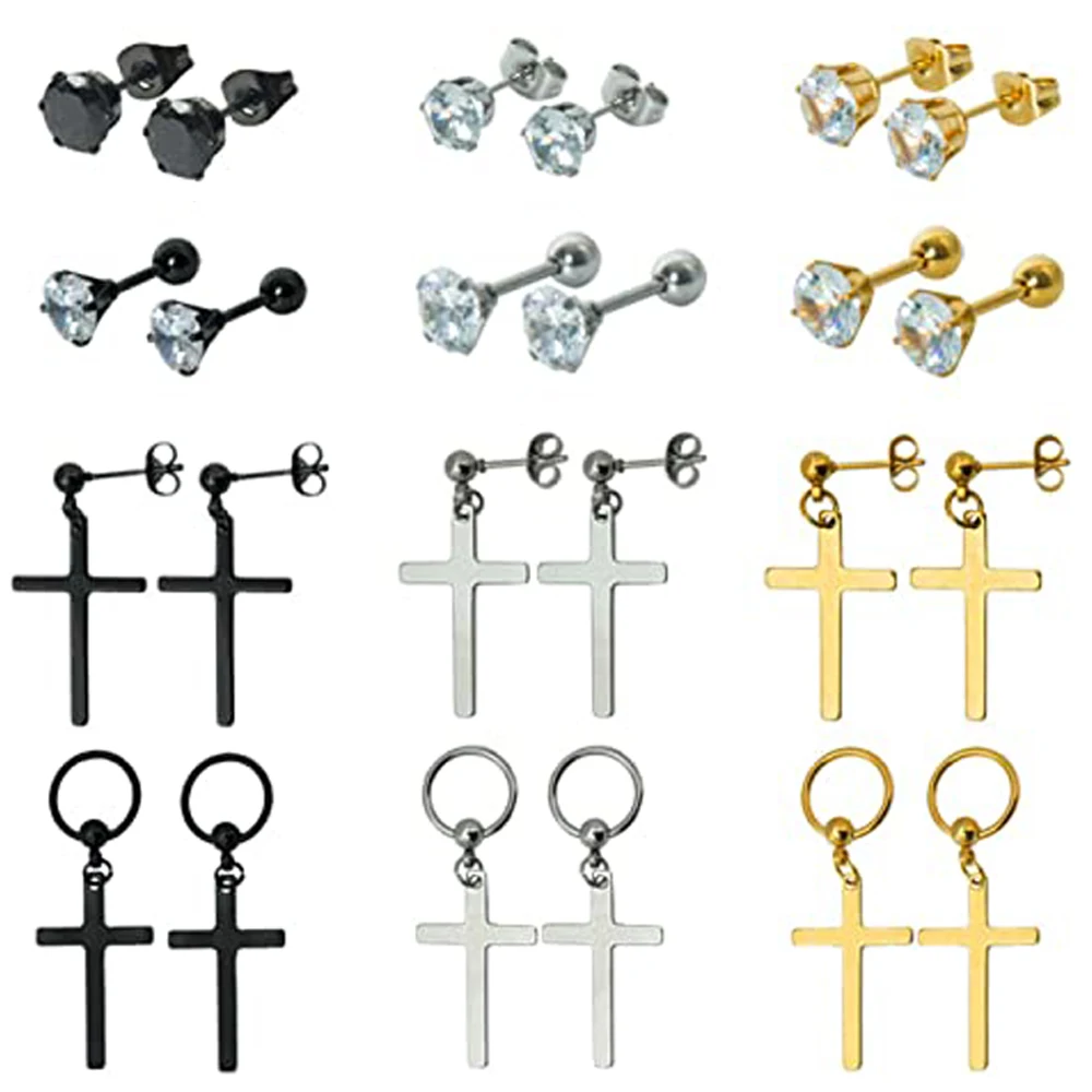 Stainless Steel Cross Earrings Hypoallergenic Earrings Hinged Hoop Dangle Cross Earrings for Men and Women
Stainless Steel Cross Earrings Hypoallergenic Earrings Hinged Hoop Dangle Cross Earrings for Men and Women