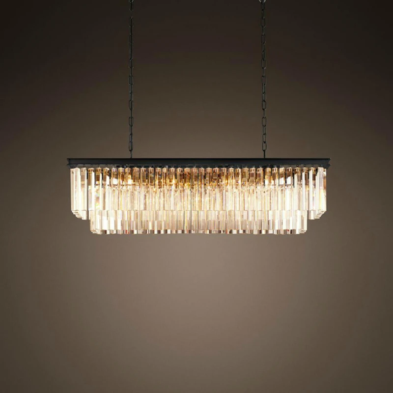 L800mm*300*330mm size Vintage crystal chandelier clear glass K9 Rectangular chandelier
L800mm*300*330mm size Vintage crystal chandelier clear glass K9 Rectangular chandelier