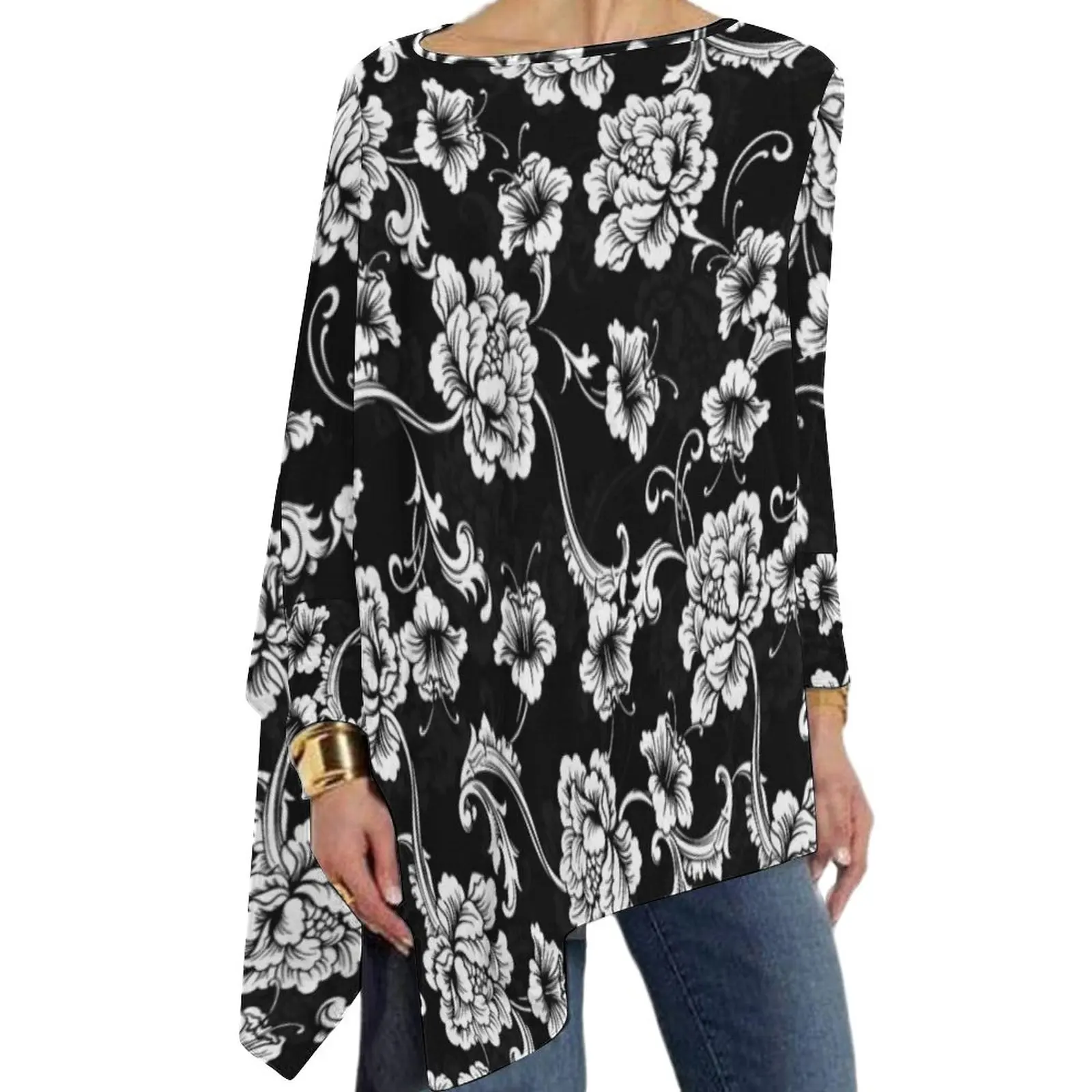 Chic Baroque Floral T-Shirts Retro Flowers Print Elegant T-Shirt Woman Long Sleeve O Neck Fashion Tops Big Size Casual Clothing
Chic Baroque Floral T-Shirts Retro Flowers Print Elegant T-Shirt Woman Long Sleeve O Neck Fashion Tops Big Size Casual Clothing