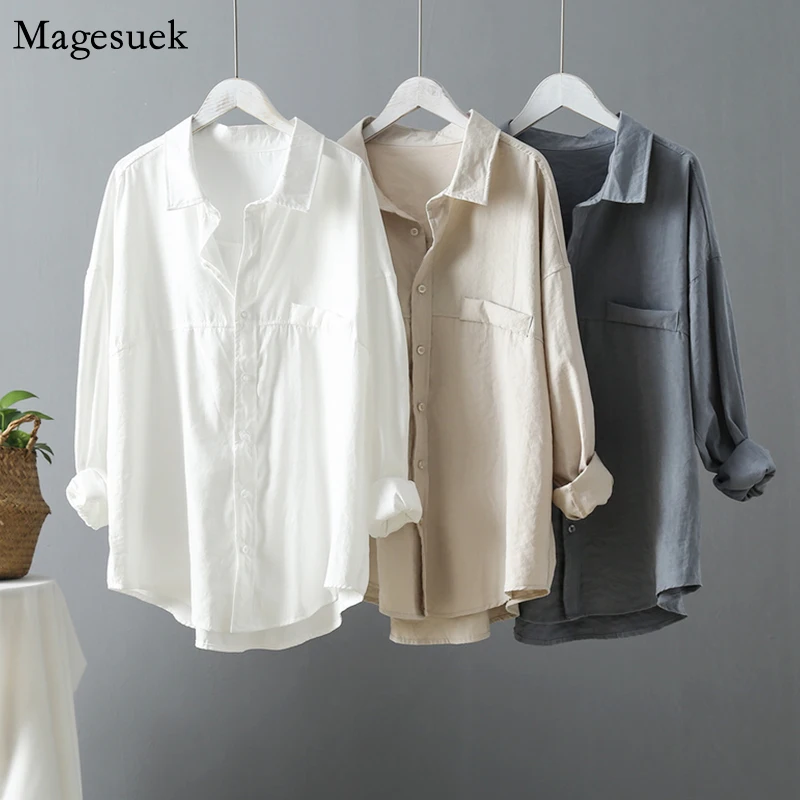 Casual Loose White Blouse Women 2022 Fashion Cotton Solid Women Shirt Tops Office Lady Long Sleeve Shirts Female Clothing 12538
Casual Loose White Blouse Women 2022 Fashion Cotton Solid Women Shirt Tops Office Lady Long Sleeve Shirts Female Clothing 12538