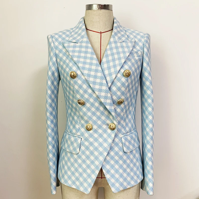 HIGH STREET Newest 2023 Designer Jacket Women's Slim Fit Lion Buttons Double Breasted Tweed Plaid Blazer
HIGH STREET Newest 2023 Designer Jacket Women's Slim Fit Lion Buttons Double Breasted Tweed Plaid Blazer