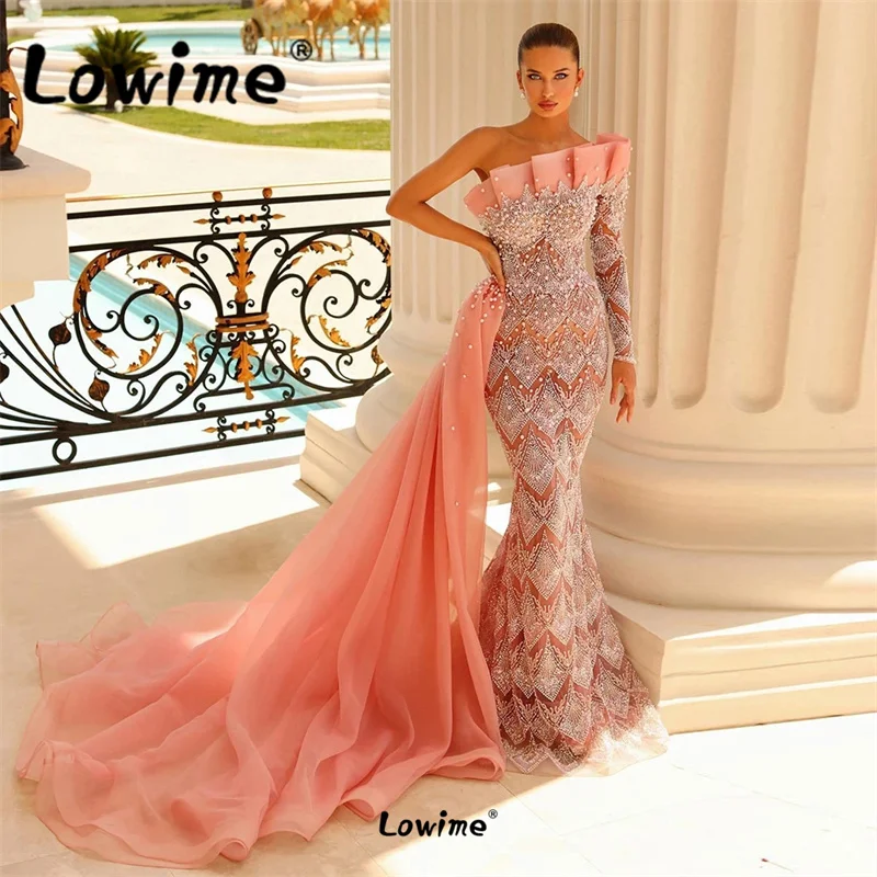 Arabic Pink One Shoulder Mermaid Evening Dresses Formal Gown Robes Dubai Celebrity Dresses Pearls Beaded Long Prom Party Gowns
Arabic Pink One Shoulder Mermaid Evening Dresses Formal Gown Robes Dubai Celebrity Dresses Pearls Beaded Long Prom Party Gowns